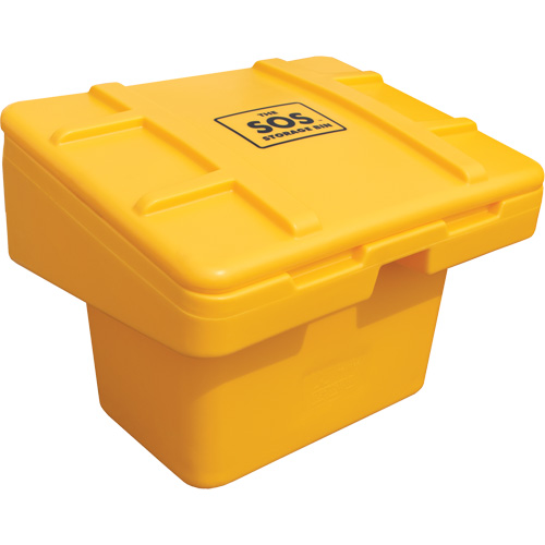 Contenants pour sel & sable SOS, Avec Moraillon, 30" x 24" x 24", 5,5 pi³, Jaune MAS Chibougamau