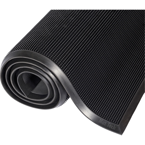 Tapis Mat-A-Dor, Caoutchouc, Grattoir Type, Motif Style pointe de doigt, 2' x 2-2/3', Noir MAS Chibougamau
