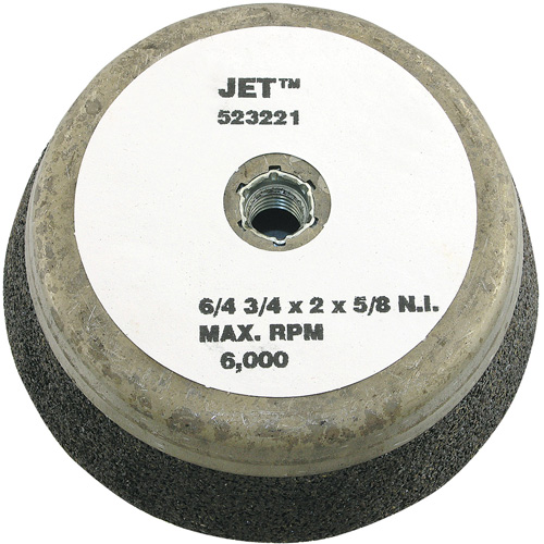 Meule boisseau &agrave; liant de r&eacute;sine, 6" x 2", Arbre 5/8"-11NC, Type 11 MAS Chibougamau