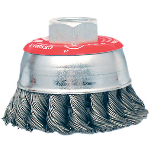 Brosse boisseau &agrave; fils li&eacute;s et nou&eacute;s &agrave; haute performance, 3" dia. x 10mm x 1,25" arbre MAS Chibougamau
