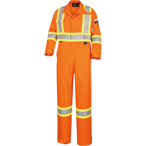 5555 Combinaison de s&eacute;curit&eacute; &agrave; haute visibilit&eacute; ignifuge et anti-arcs &eacute;lectriques, Taille 36, Orange haute visibilit&eacute;, 11 cal/cm² MAS Chibougamau