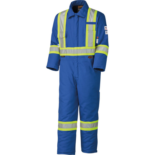5522A Combinaison de s&eacute;curit&eacute; &agrave; haute visibilit&eacute; ignifuge et anti-arcs &eacute;lectriques, Taille 2T-Grand, Bleu royal, 58 cal/cm² MAS Chibougamau