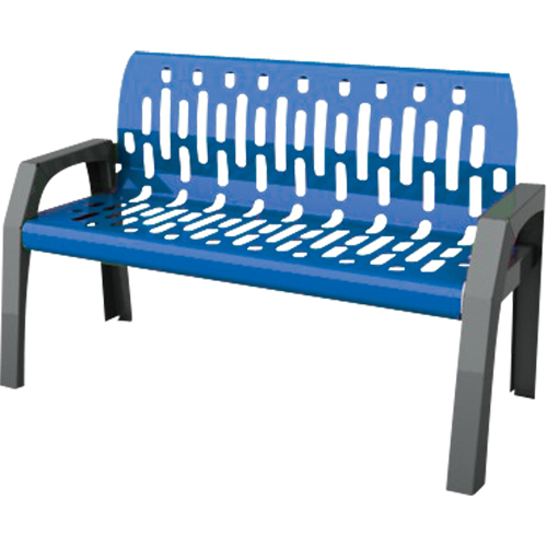 Stream Benches, Steel, 48" L x 25" W x 34" H, Blue MAS Chibougamau