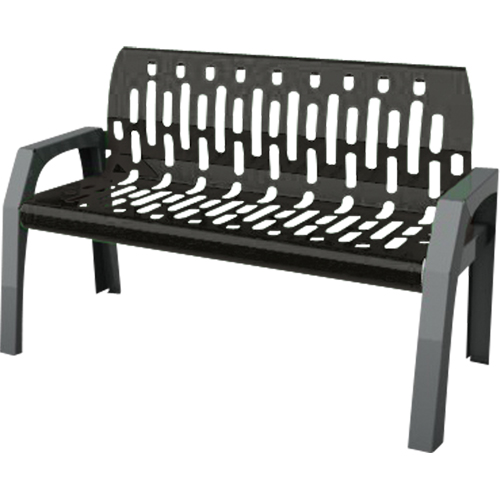Stream Benches, Steel, 48" L x 25" W x 34" H, Black MAS Chibougamau