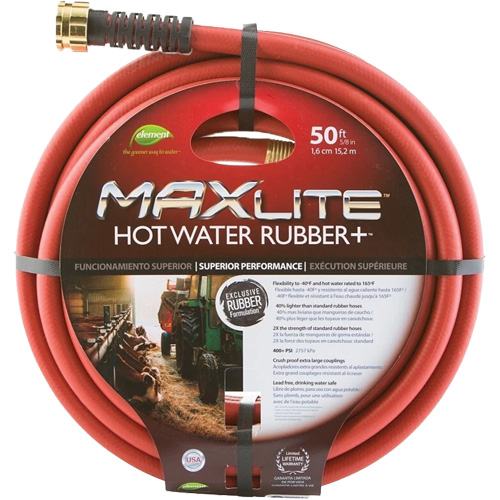 Hot Water Hose, Rubber, 5/8" dia. x 50' L MAS Chibougamau