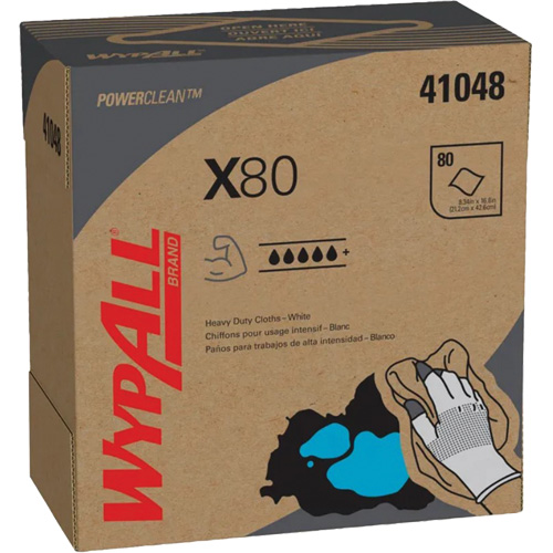 WypAll&reg; X80 Extended Use Cloths, Heavy-Duty, 16-4/5" L x 9" W MAS Chibougamau