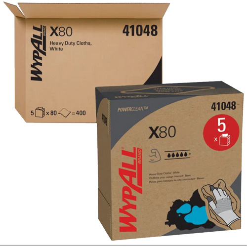 WypAll&reg; X80 Extended Use Cloths, Heavy-Duty, 16-4/5" L x 9" W MAS Chibougamau
