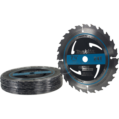 Lame de scie circulaire pour charpente &agrave; pointes au carbure, 7-1/4", 24 dents, Pour Bois MAS Chibougamau