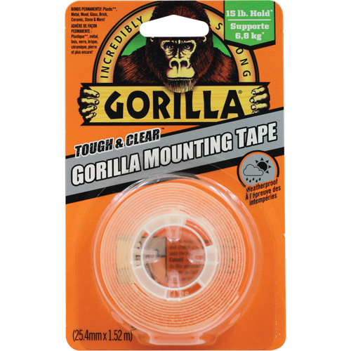 Tough & Clear Mounting Tape, 25.4 mm (1") x 1.52 m (5'), Clear MAS Chibougamau