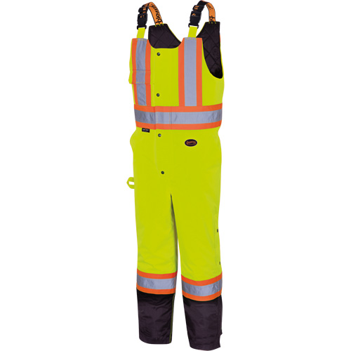 5041BB Pantalon &agrave; bretelles matelass&eacute; imperm&eacute;able, Polyester, Grand, Jaune lime haute visibilit&eacute; MAS Chibougamau