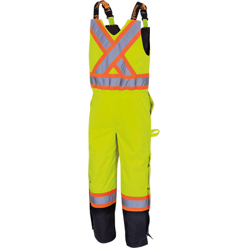 5041BB Pantalon &agrave; bretelles matelass&eacute; imperm&eacute;able, Polyester, Grand, Jaune lime haute visibilit&eacute; MAS Chibougamau