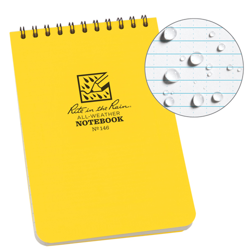 Carnet de notes de poche &agrave; spirale, Couverture souple, Jaune, 100 Pages, 4" , 6"  MAS Chibougamau