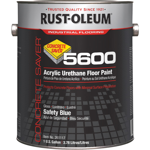 Peinture d'acrylique pour plancher Concrete Saver 5600 System, 1 gal., &agrave; l'eau, Brillant, Bleu MAS Chibougamau