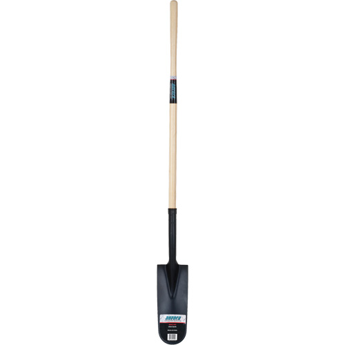 Pelle &agrave; drain robuste, Acier au carbone, Lame 16" x 6", 45" lo, Manche Droit MAS Chibougamau