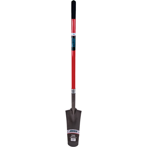 Pelle &agrave; drain robuste, Acier au carbone, Lame 16" x 6", 45" lo, Manche Droit MAS Chibougamau