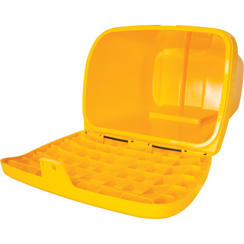 Salt & Sand Storage Bins, With Hasp, 21" x 27" x 26", 4.24 cu. ft., Yellow MAS Chibougamau