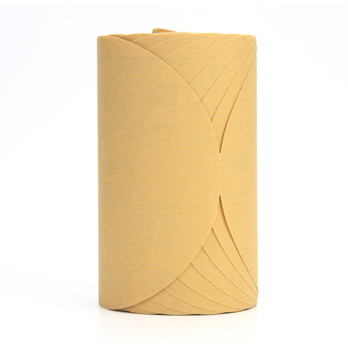 Stikit 216U Gold Paper Disc Roll, 6" Dia., P320 Grit, Aluminum Oxide MAS Chibougamau