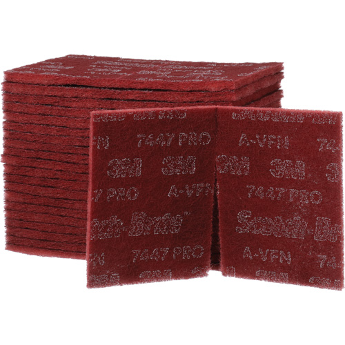 Tampons manuels Scotch-Brite 7447, Oxyde d'aluminium, 9" x 6", Grain Tr&egrave;s fin MAS Chibougamau