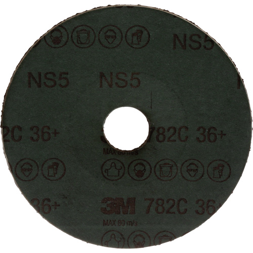 Disque en fibre 782C, Grain de c&eacute;ramique, 36+, 5" Dia x 7/8" Arbre MAS Chibougamau