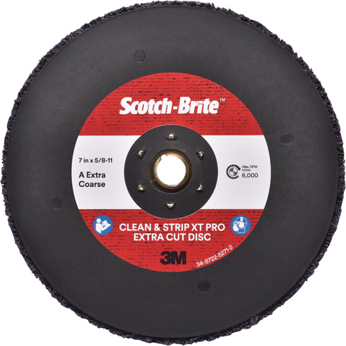 Scotch-Brite Clean & Strip XT Pro Extra Cut Disc, 7" Dia., Extra Coarse Grit, Aluminum Oxide MAS Chibougamau