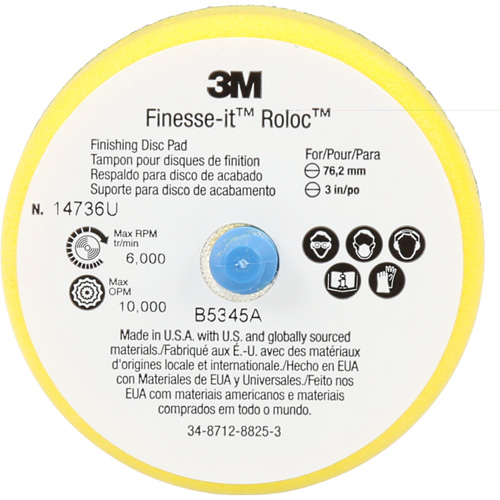 Tampon de finition pour disque Finesse-It Roloc, 3" dia. MAS Chibougamau