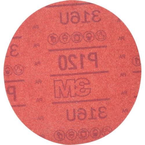 Disque abrasif rouge 01224 Hookit, 316U, dia 6", Grain P120, Oxyde d'aluminium, A MAS Chibougamau
