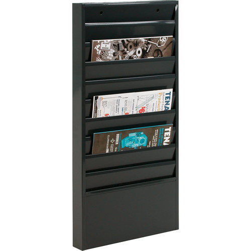Literature Storage Racks, Stationary, 10 Slots, Steel, 13-1/8" W x 2" D x 26-1/4" H MAS Chibougamau