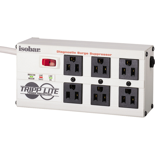 Limiteurs de surtension Isobar, 6 Prises, 2850 J, 1440 W, Cordon 6' MAS Chibougamau