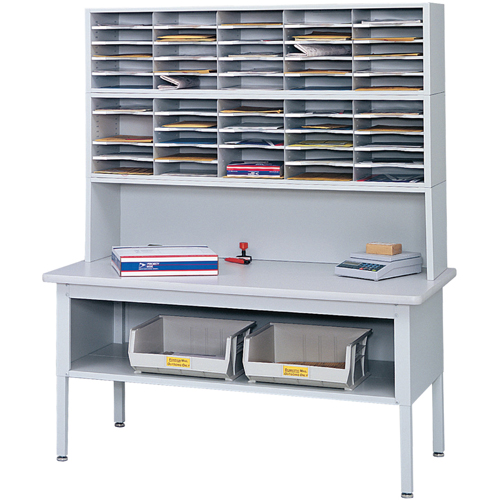 E-z Sort&reg; Mailroom Furniture-sorting Tables With Shelf-base Table With Shelf, 60" W x 28" D x 36" H, Laminate MAS Chibougamau