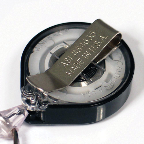 Retractable Mini-Bak&reg; ID Badge Holders, Plastic, 36" Cable, Belt Clip Attachment MAS Chibougamau