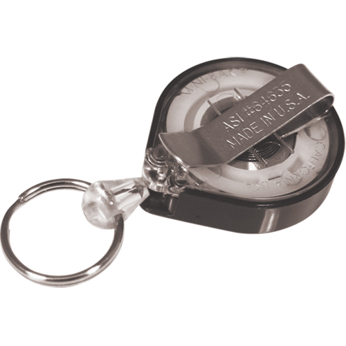 Retractable Mini-Bak&reg; Key Rings, Plastic, 36" Cable, Belt Clip Attachment MAS Chibougamau