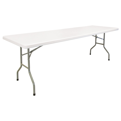 Table pliante, Rectangulaire, 96" l x 30" la, Poly&eacute;thyl&egrave;ne, Blanc MAS Chibougamau