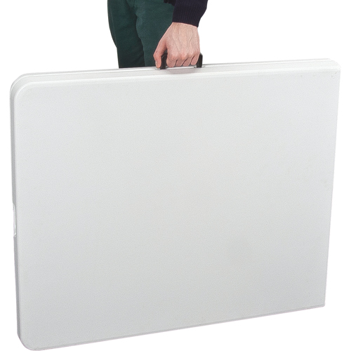Fold-in-Half Table, Rectangular, 72" L x 30" W, Polyethylene, White MAS Chibougamau