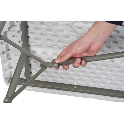 Folding Table, Rectangular, 48" L x 24" W, Polyethylene, White MAS Chibougamau