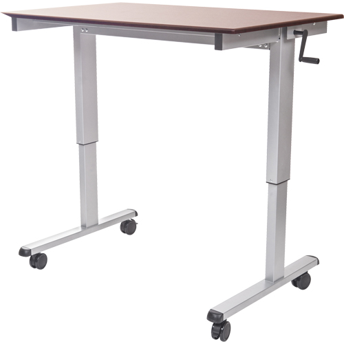 Adjustable Stand-Up Workstations, Stand-Alone Desk, 48-1/2" H x 59" W x 29-1/2" D, Walnut MAS Chibougamau
