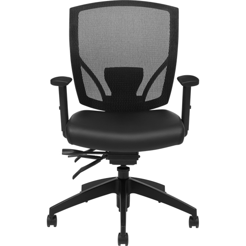 Multi-Tilter Arm Chairs, Vinyl, Black, 300 lbs. Capacity MAS Chibougamau