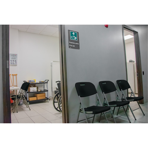 Folding Chair, Polyethylene, Black, 350 lbs. Weight Capacity MAS Chibougamau