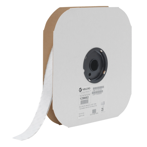 Fastener Tape, Loop, 25 yds x 1", Sew-On, White MAS Chibougamau