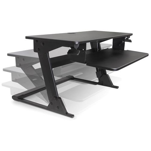 Poste de travail assis-debout Goya, Mod&egrave;le de bureau, 21" h x 35-2/5" la x 24" p, Noir MAS Chibougamau