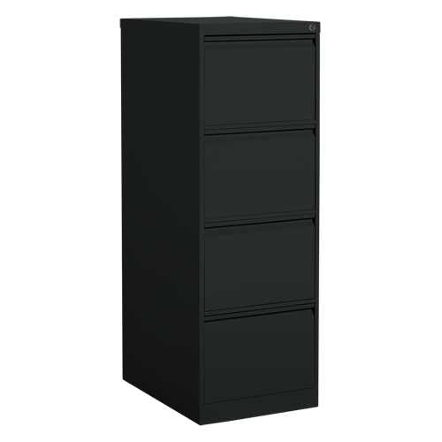 Vertical Filing Cabinet, Steel, 4 Drawers, 18-1/7" W x 25" D x 52" H, Black MAS Chibougamau