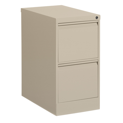 Vertical Filing Cabinet, Steel, 2 Drawers, 15-1/7" W x 25" D x 29" H, Beige MAS Chibougamau