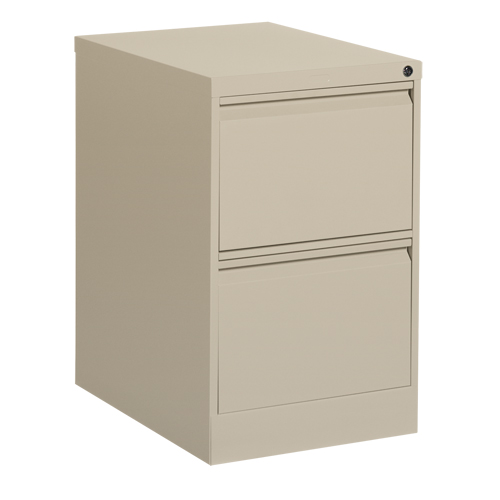 Vertical Filing Cabinet, Steel, 2 Drawers, 18-1/7" W x 25" D x 29" H, Beige MAS Chibougamau