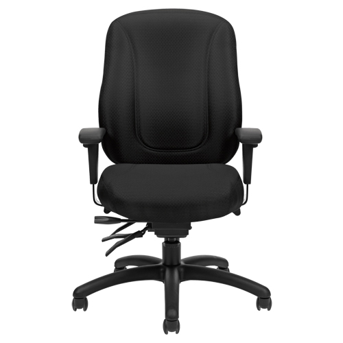 Overtime High Back Chair, Fabric, Black, 300 lbs. Capacity MAS Chibougamau
