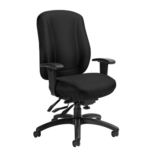 Overtime High Back Chair, Fabric, Black, 300 lbs. Capacity MAS Chibougamau