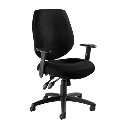 Six 31 Operator Chair, Fabric, Black, 250 lbs. Capacity MAS Chibougamau