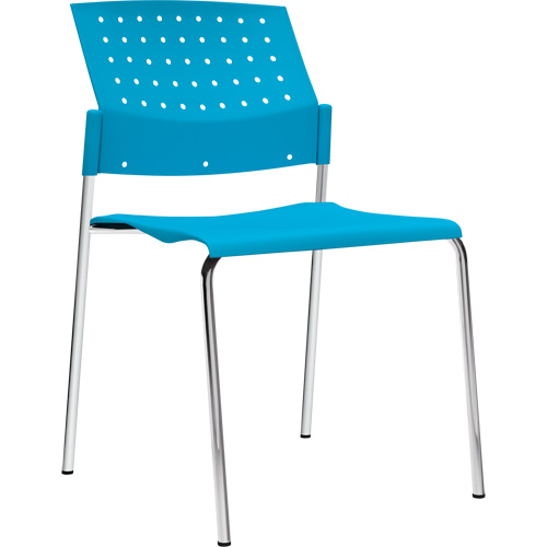 Chaises sans accoudoirs empilables, Plastique, Hauteur 33", Capacit&eacute; 300 lb, Bleu MAS Chibougamau