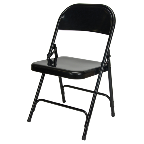 Chaise pliante, Acier, Noir, Capacit&eacute; 300 lb MAS Chibougamau