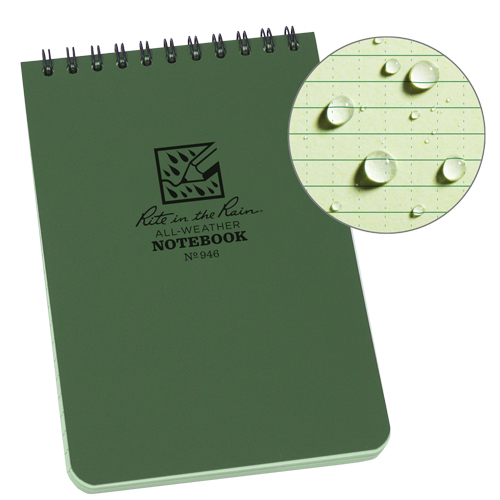 Pocket Top-Spiral Notebook, Soft Cover, Green, 100 Pages, 4" W x 6" L MAS Chibougamau
