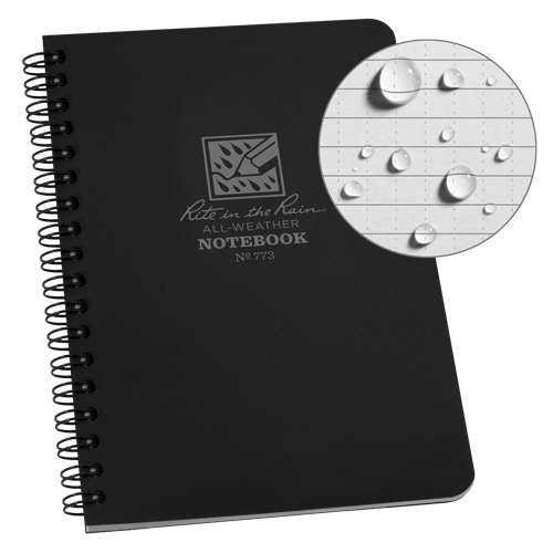 Carnet de notes de poche &agrave; spirale lat&eacute;rale, Couverture souple, Noir, 64 Pages, 4-5/8" , 7"  MAS Chibougamau