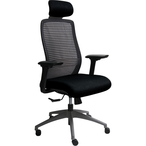 Chaise de bureau ajustable s&eacute;rie Era avec appui-t&ecirc;te, Tissu/Mailles, Noir, Capacit&eacute; 275 lb MAS Chibougamau